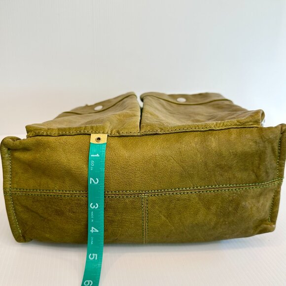 Vintage BCBG Maxazria Pocket Satchel with Logo Turn Lock Green Y2K Cool Slouchy - Picture 10 of 14